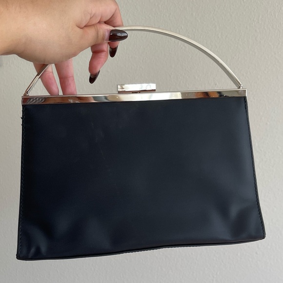 Chic Black Clutch with Silver Accents - Picture 4 of 6